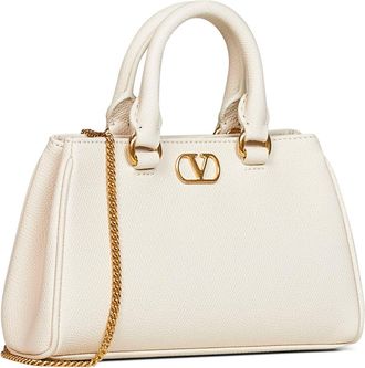 Valentino Garavani Womens Mini Handbag Vlogo Signature Ivory Calf Leather Handbags Hand Bags