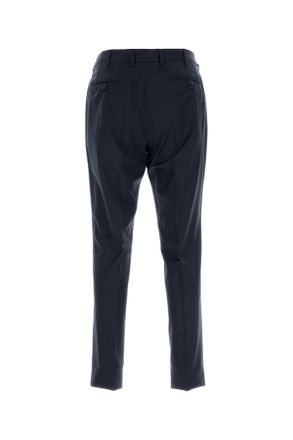 Brioni Mens Navy Blue Stretch Wool Pant Exterior: Elastane Pantaloni