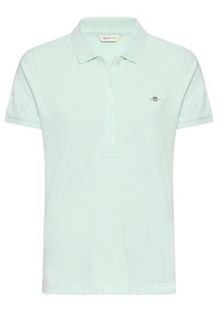 GANT Poloshirt GANT Slim Shield Cap Logo Polo, Damen, Gr. XS, faded mint, Piqu&eacute;, Obermaterial: 100% Baumwolle, slim fit, Rippb&uuml;ndchen, Shirts Poloshirt
