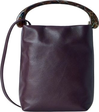 Dries Van Noten Bolso peque&ntilde;o de piel con asa superior - Bags - Mujer - P&uacute;rpura - ONE SIZE