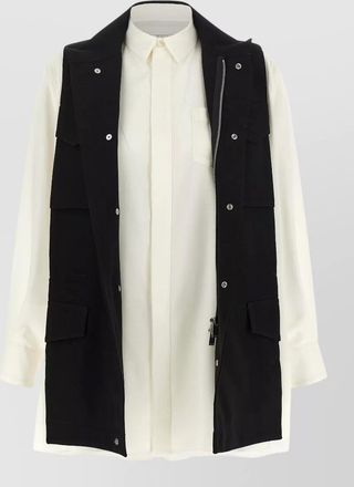 sacai hybrid asymmetric fitted jacket