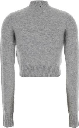 Sportmax Womens Gubbio Grey Cropped Cashmere Sweater Tops Top