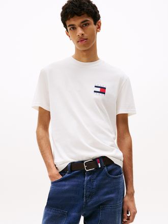 Tommy Jeans T-Shirt TOMMY JEANS TJM REG FLAG GRAPH BCKPRNT T EXT, Herren, Gr. 4XL, beige (ecru), Single Jersey, Obermaterial: 100% Baumwolle, unifarben, regular f