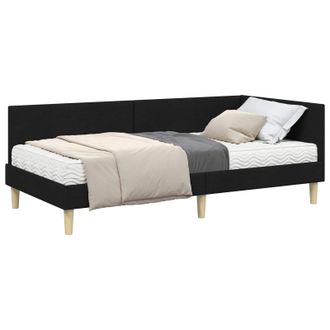 vidaXL Struttura Letto Angolare Con Materasso 2 Pz Nero 100 X 200 Cm Vidaxl