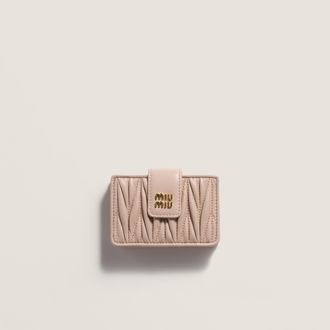 Miu Miu Matelassé nappa leather card holder