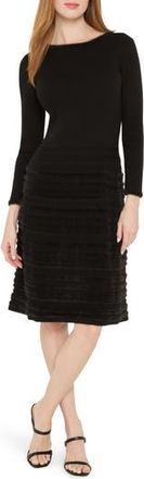 Nic+Zoe All the Trimmings Cotton Blend Sweater Dress in Black Onyx at Nordstrom Rack, Size Xx-Large