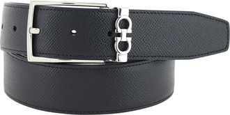 Ferragamo Mens Reversible Belt Black Calf Leather Bos Taurus E Braces