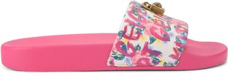 Kurt Geiger Womens Brixton Poolslide Sliders - Pink Fabric - Size UK 8