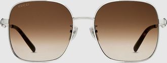 Gucci Square Frame Sunglasses, Silver