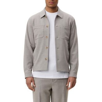 Les Deux Mini Check Hybrid Shirt Jacket in Bungee Cord Brown at Nordstrom, Size Xx-Large