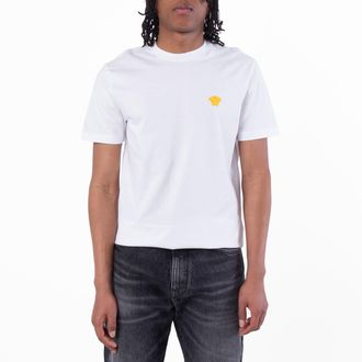 Versace Medusa Embroidered Cotton T Shirt