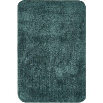 Beliani Alfombra De Ba&ntilde;o Suave Con Base Antideslizante De Microfibra 60 X 90 Cm Rectangular Accesorios De Ba&ntilde;o Verde Oscuro Urlana