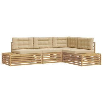 vidaXL 4 Pieza Conjunto De Sof&aacute;s De Exterior Poli&eacute;ster Blanco Vidaxl