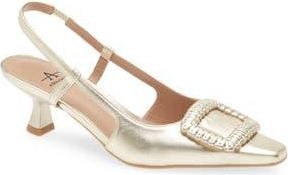 Aquatalia Arabella Kitten Heel Weatherproof Slingback Pump in Platino at Nordstrom Rack, Size 7.5