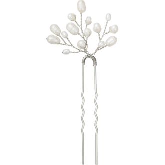 Untamed Petals Parker Pearl Hair Pin in Silver at Nordstrom