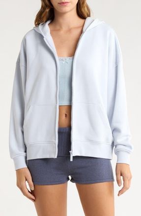 Florence By Mills Cozy Crush Oversize Zip Hoodie in Halogen Blue at Nordstrom, Size Xx-Small