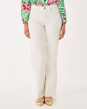 Lilly Pulitzer Aniston High Rise Straight Leg Jeans In Coconut