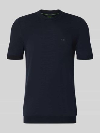 HUGO BOSS Regular Fit T-Shirt aus Baumwoll-Mix Modell MOMENTUM-LITE in Marine, Gr&ouml;&szlig;e XXXL