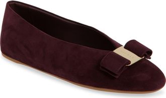 Ferragamo Vanna Ballet Flat in Oxblood at Nordstrom, Size 10.5