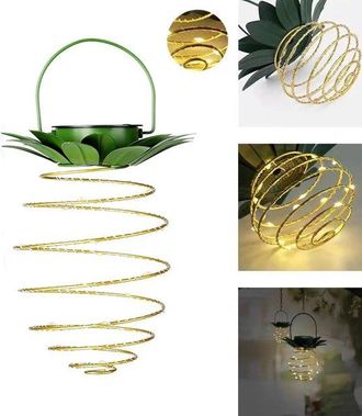 OEM L&aacute;mparas De Ara&ntilde;a Solares Con Forma De Pi&ntilde;a De 30 Led, Luz C&aacute;lida, Cable De Hierro Y Cobre, Para Iluminaci&oacute;n De Jardines Y Paisajes