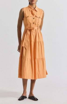 Derek Lam Florence Sleeveless Shirtdress in Papaya at Nordstrom Rack, Size 00
