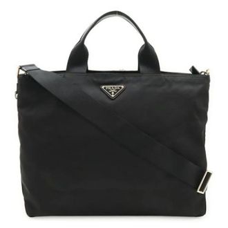 Prada Vintage, unisex, Zwart, ONE Size, Leer, Pre-owned Vintage Tote Bag