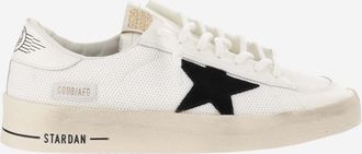 Golden Goose Beige Black Logo Star Sneakers