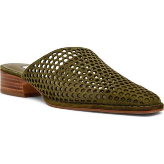 Steve Madden Dessa Perforated Mule in Olive Suede at Nordstrom, Size 6.5