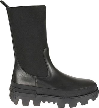Moncler Black Calfskin Ankle Womens Boots