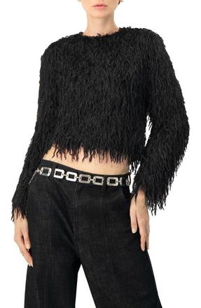 Ivonne Straight Fit Round Neck Blouse in Black at Nordstrom, Size 10