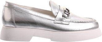 H&ouml;gl Silver Cecil Metallic Decorative Bit Leather Loafers