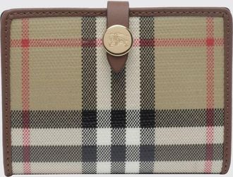 Burberry Bifold Card Case in Vintage Check Canvas with Strap Closure