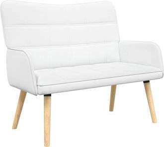 vidaXL Sof&aacute; De 2 Plazas Blanco 115 X 61 X 87 Cm Tela Vidaxl