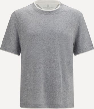 Brunello Cucinelli T-shirt in cotone a maniche corte Man S