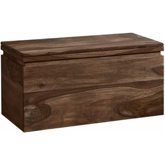 Massivmoebel24 TORONTO 116 Cassapanca in legno di sheesham - decapato / smoked cherry 80x40x40