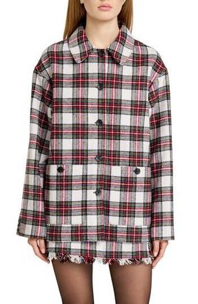 Wayf Morgan Plaid Jacket in Ivory Plaid at Nordstrom Rack, Size X-Large