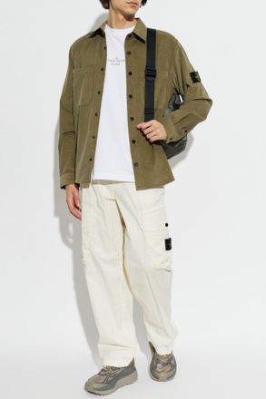 Stone Island T-shirt With Logo, Mens, White