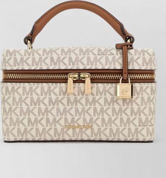 Michael Kors jana canvas shoulder bag gold hardware lock