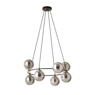 Wonderlamp L&aacute;mpara colgante con estructura circular y 7 esferas grafito