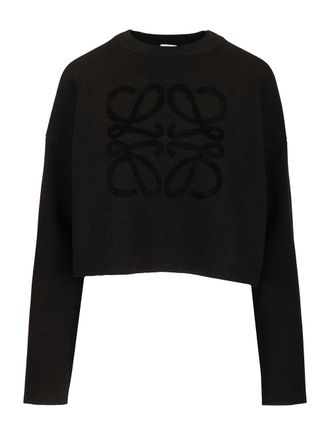 Loewe Wool Blend Sweater Sweatshirts Black