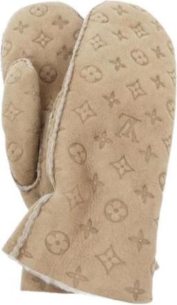 Louis Vuitton Pre-owned Accessories, female, Beige, Size: ONE SIZE Pre-owned Fabric Gloves