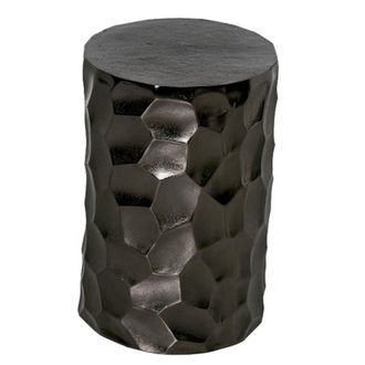 Koketto Home Mesa auxiliar moderna aluminio acabado color negro