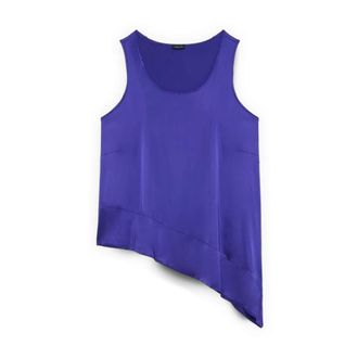 Fiorella Rubino Sleeveless Tops - Dames - Tops zonder mouwen - Paars - L - Satijn - Tops