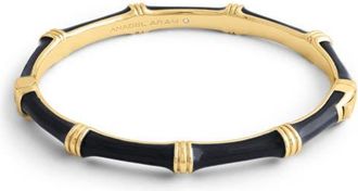 Anabel Aram Bamboo Texture Enameled Bangle in Black at Nordstrom