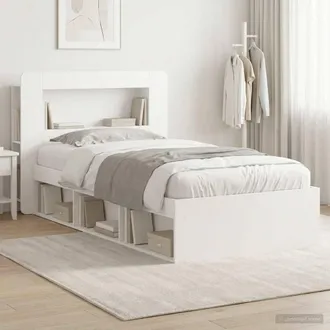 Berkfield Home Bed Frame with Storage White 90 x 190 cm Engineered Wood