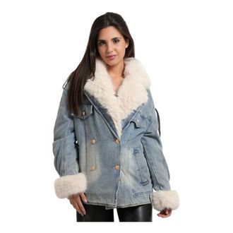 Fracomina Chaqueta Vaquera Over - Jackets - Mujer - Azul - M