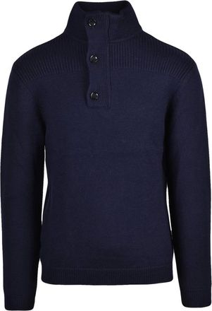 Daniele Fiesoli Truien & Vesten, Heren, Blauw, XL, Wol, Trui met coltrui en knopen