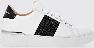 Philipp Plein Sneakers basse in pelle con strass e ricami astratti