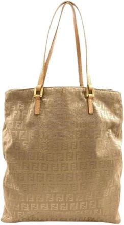 Fendi Pre-owned Vintage Canvas Tote Bag - Dames - Vintage Shopper - Bruin - ONE Size - Vintage