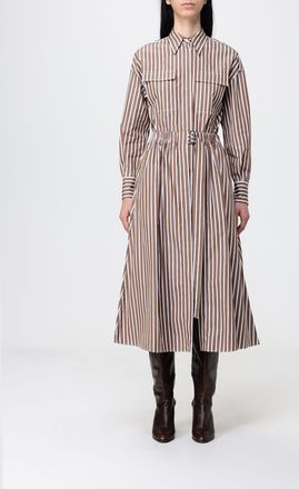 Brunello Cucinelli Abito chemisier in cotone a righe